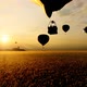 Hot Air Balloons Flying in Sunset Landscape - VideoHive Item for Sale