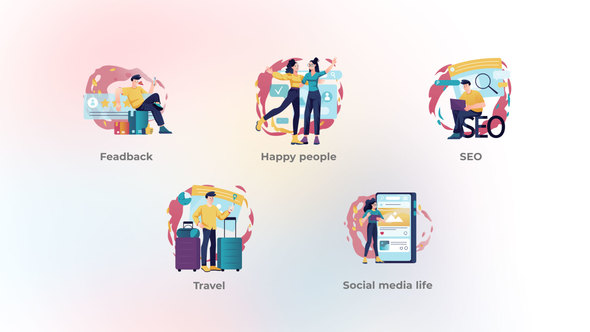 Social Media Life - Flat Concept Colorful