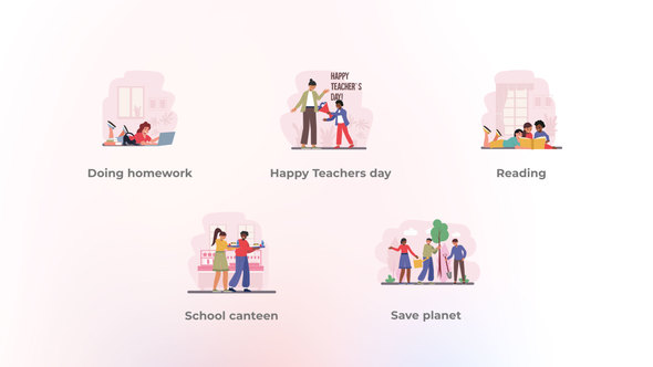 Happy Students - Flat Concepts