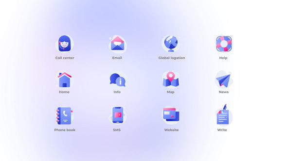 Contact Us - Gradient Icons