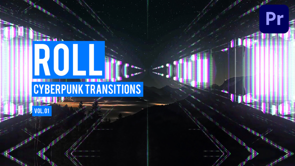 Cyberpunk Roll Transitions for Premiere Pro Vol. 01