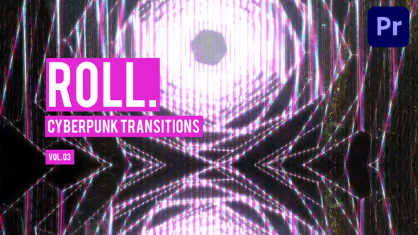 Cyberpunk Roll Transitions for Premiere Pro Vol. 03