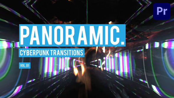 Cyberpunk Panoramic Transitions for Premiere Pro Vol. 01