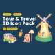 Tour and Travel 3D Icon Pack Vol 6