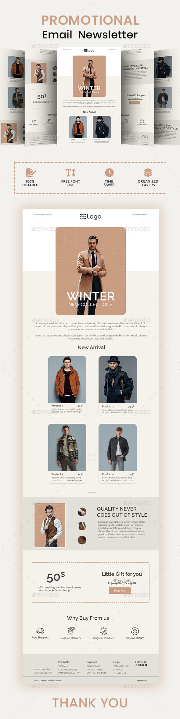 Winter Sale Email Newsletter PSD Template