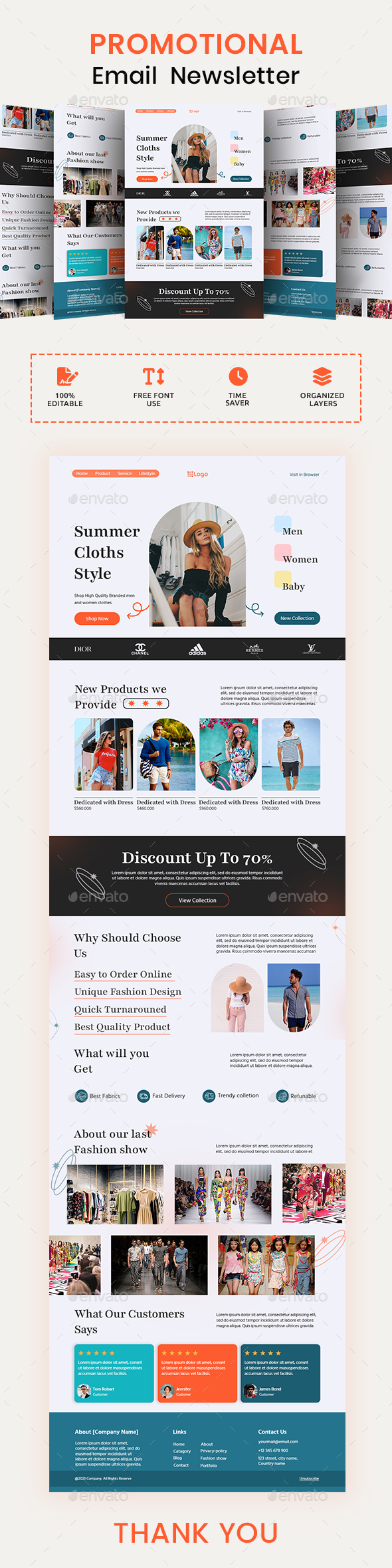 Summer Clothes Email Newsletter PSD Template
