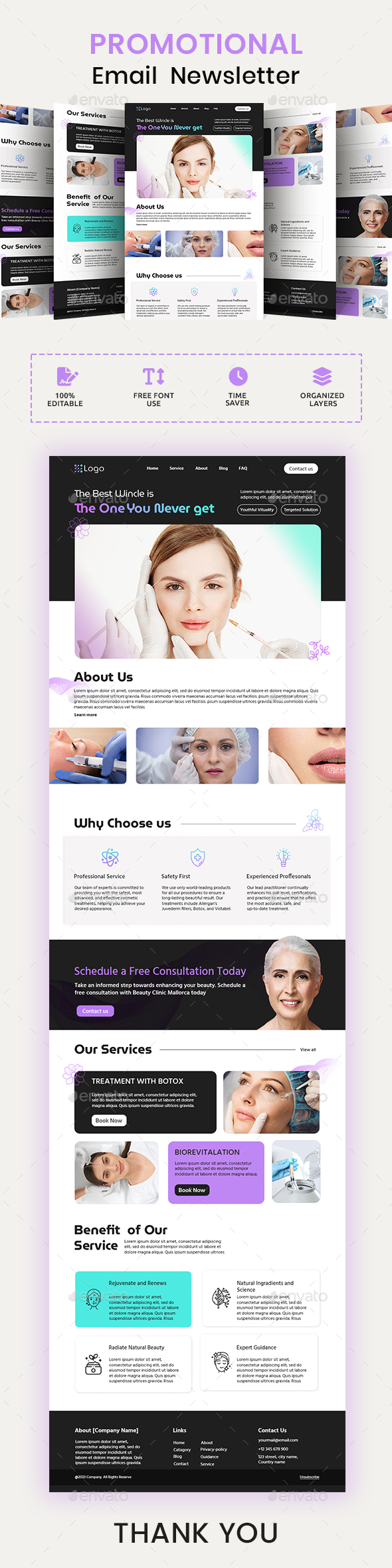 Laser Treatment Email Newsletter PSD Template