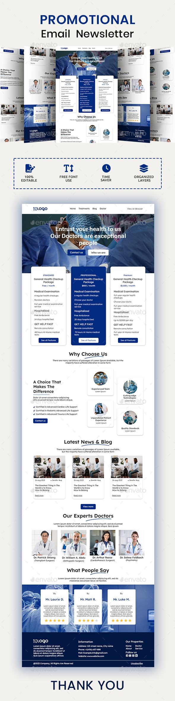 Medical Healthcare Email Newsletter PSD Template