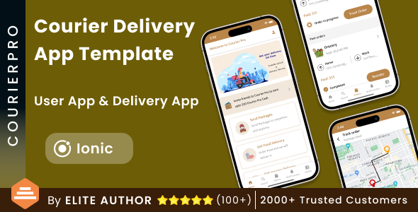 Courier Delivery Ionic App Template | 2 Apps | User App + Delivery App | CourierPro