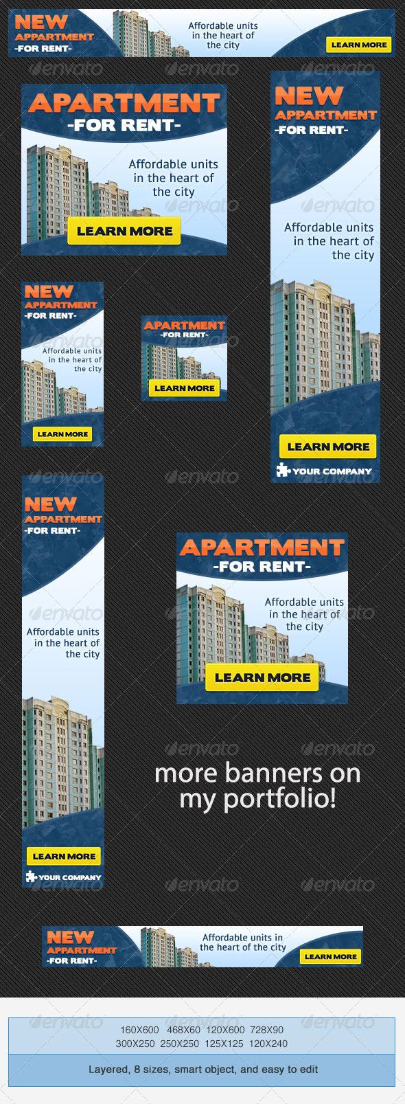 Real Estate Apartment Banner Ad - Banners & Ads Web Elements