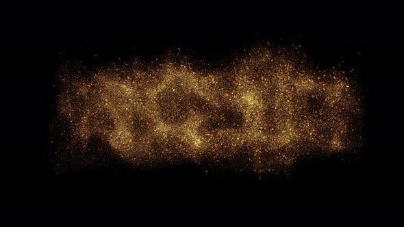 Glittering Gold Particles on a Black Background Animation