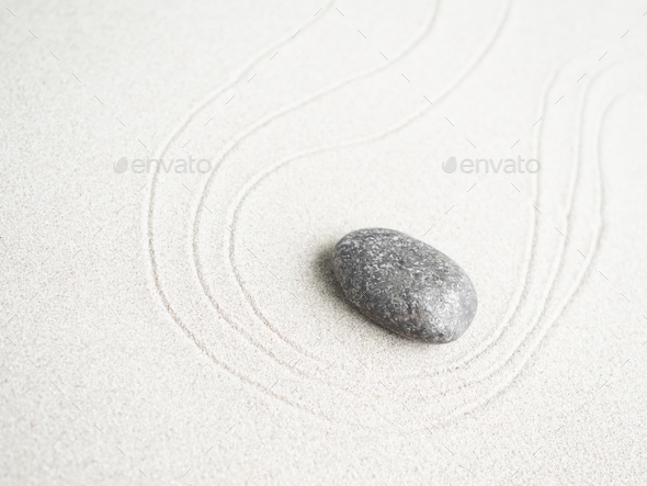 Zen Pattern Background, Zen Garden Japanese on Sand Line Circle