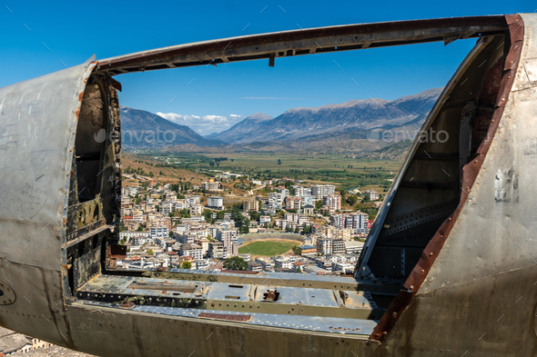 Looking over the city from the downed ancient fighter plane in the Ottoman castle fortress
