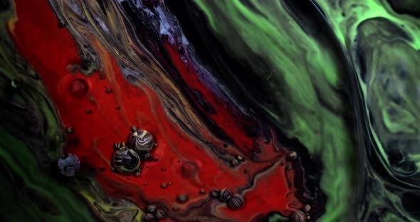 Colorful elements moving in space