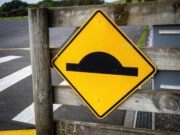 Road bump sign (W14-4). New Zealand road signs.