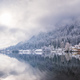 Panorama view of Feldsee lake and mountain in daylight with snow. Brennseehof, Carinthia - PhotoDune Item for Sale