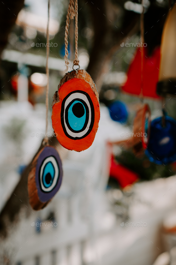 Traditional turkish amulet Nazar, Turkish Evil eye, Nazar boncugu. Turkish  eye-shaped amulet Stock Photo by wirestock