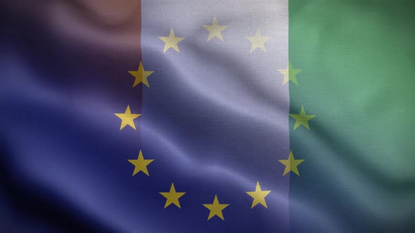 EU Cote Dlvoire Flag Loop Background 4K
