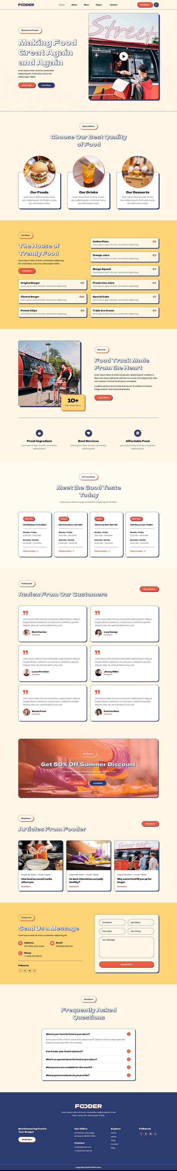 Fooder - Food Truck & Street Food Elementor Template Kit