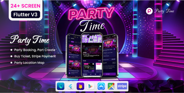 Party time - Organize Events| Event Booking |Event Create |Buy Tickets Android & IOS application