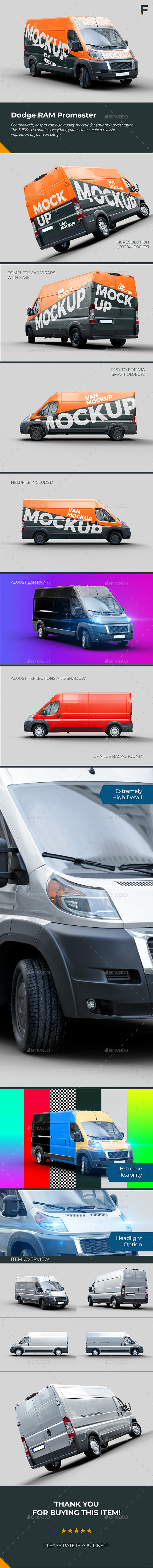 Dodge RAM Promaster Cargon Van Mock up