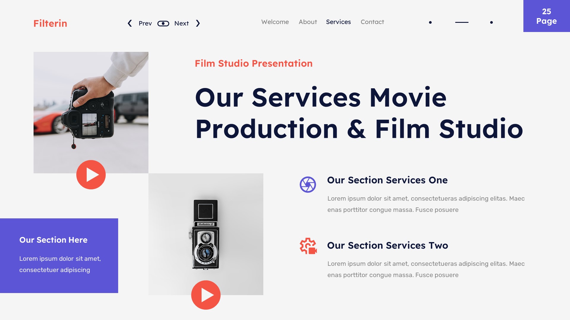 Filterin - Movie Production & Film Studio Powerpoint Template ...