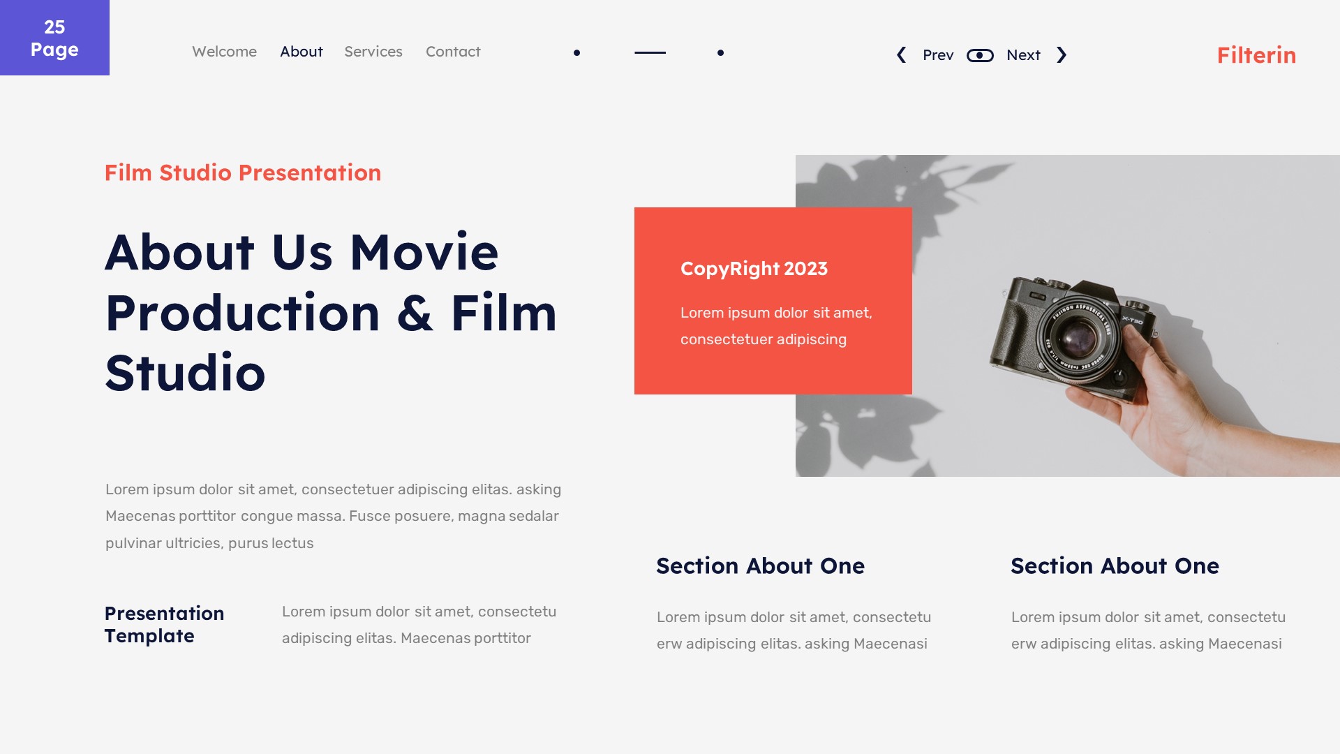 Filterin - Movie Production & Film Studio Powerpoint Template ...