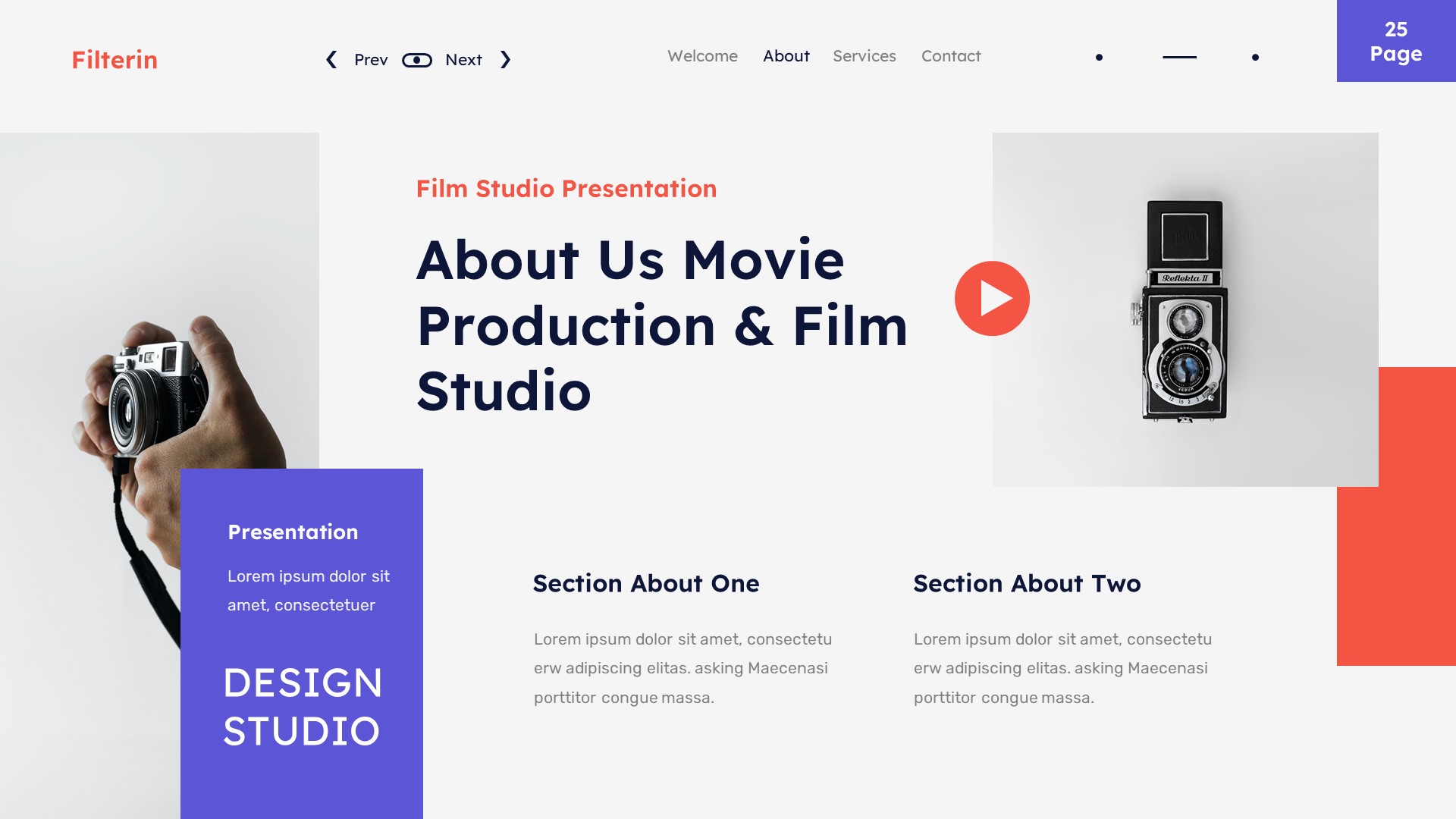 Filterin - Movie Production & Film Studio Powerpoint Template ...