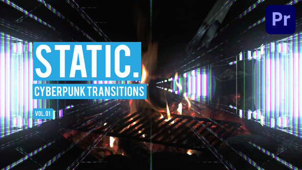 Cyberpunk Static Transitions for Premiere Pro Vol. 01