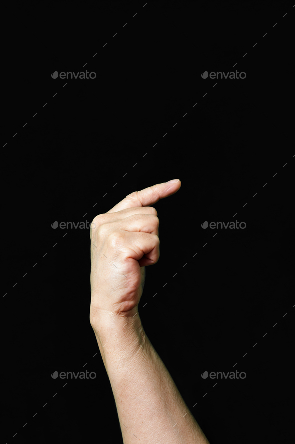 Letter Z International sign language dark background International sign