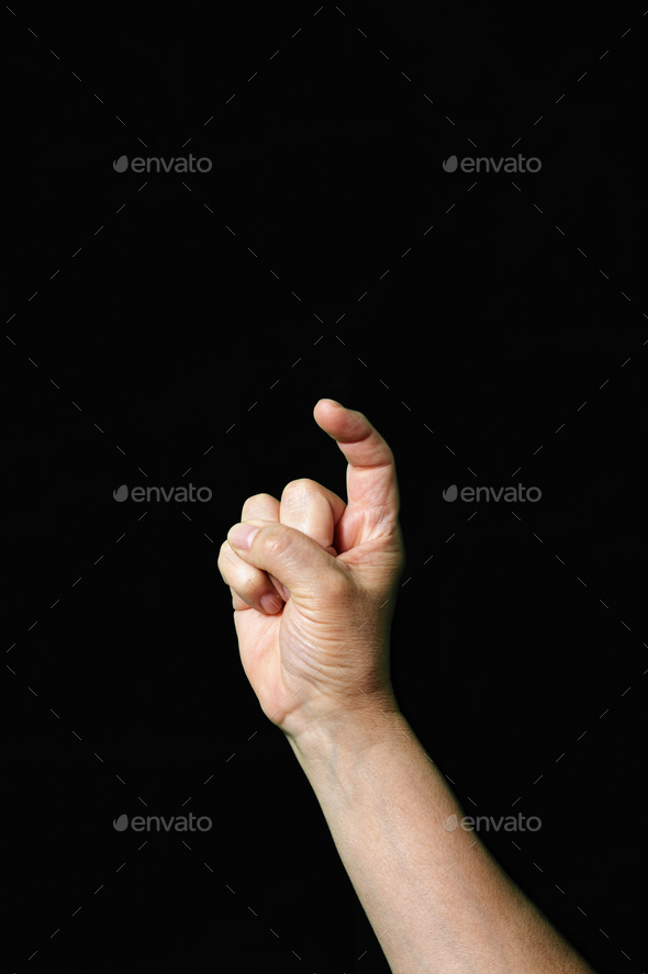Letter X International sign language dark background International sign