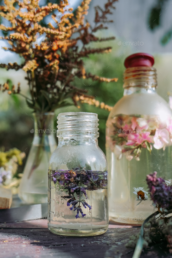 Aromatherapy,herbal gathering and drying,herbal apothecary aesthetic,organic  alternative medicine,he Stock Photo by ShintarTatsiana