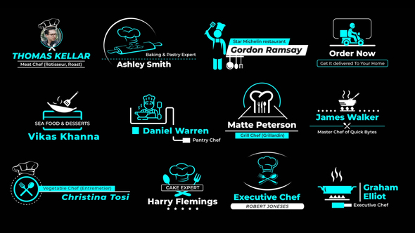 Cooking Titles Elements template preview