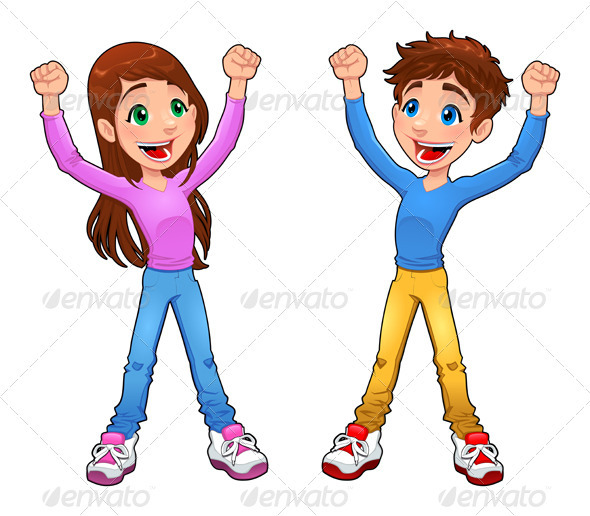 Enthusiast boy and girl. - People Characters