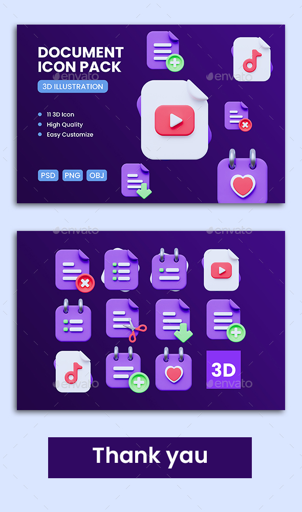 Document 3D Icon Pack Vol. 2