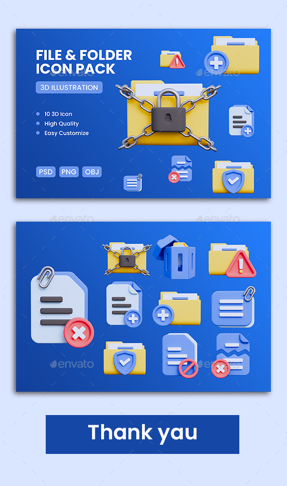 File and Folder 3D Icon Vol.2
