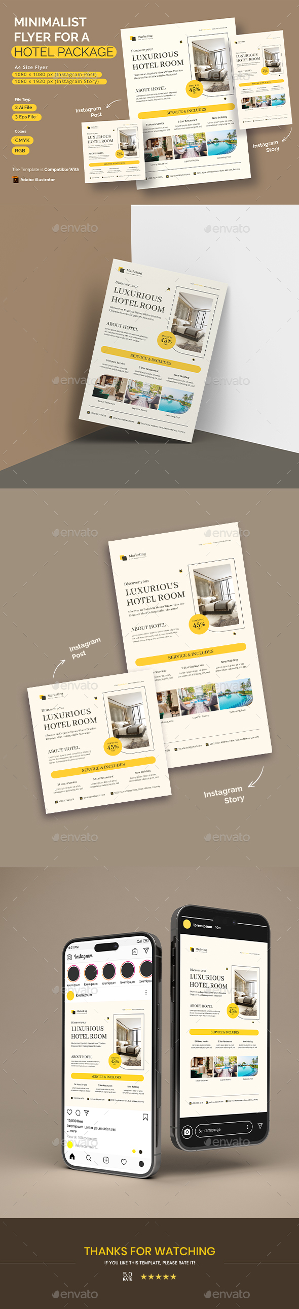 Minimalist Flyer For A Hotel Package