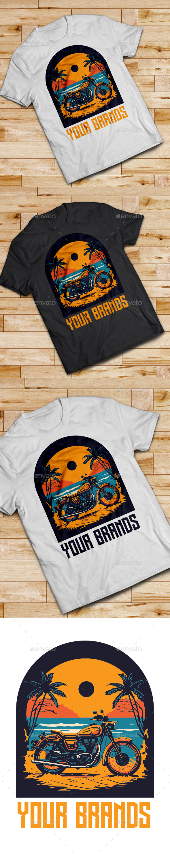 Motorbike T-shirt Design Grunge Style