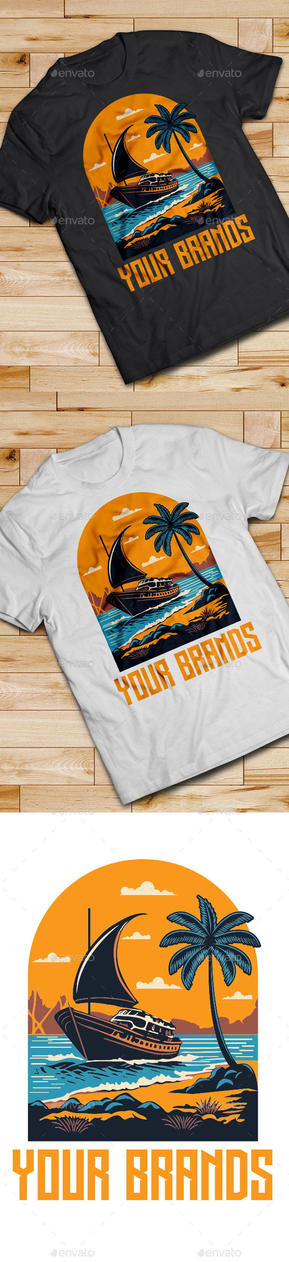 Ship T-Shirts Design Grunge Style