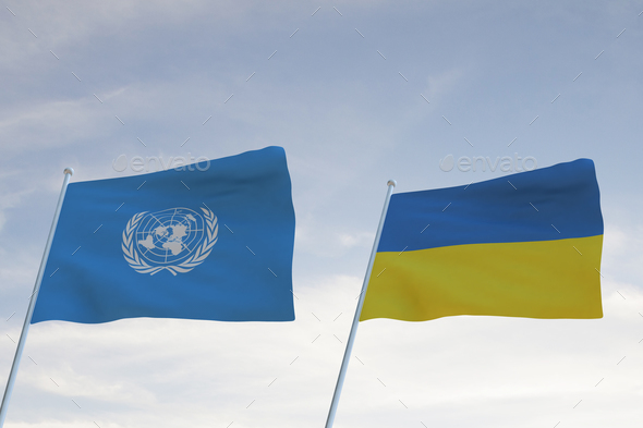 Russia flag waving cloudy sky background