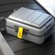 Suitcase with lost sticker on an airport baggage conveyor or baggage claim transporter. - PhotoDune Item for Sale