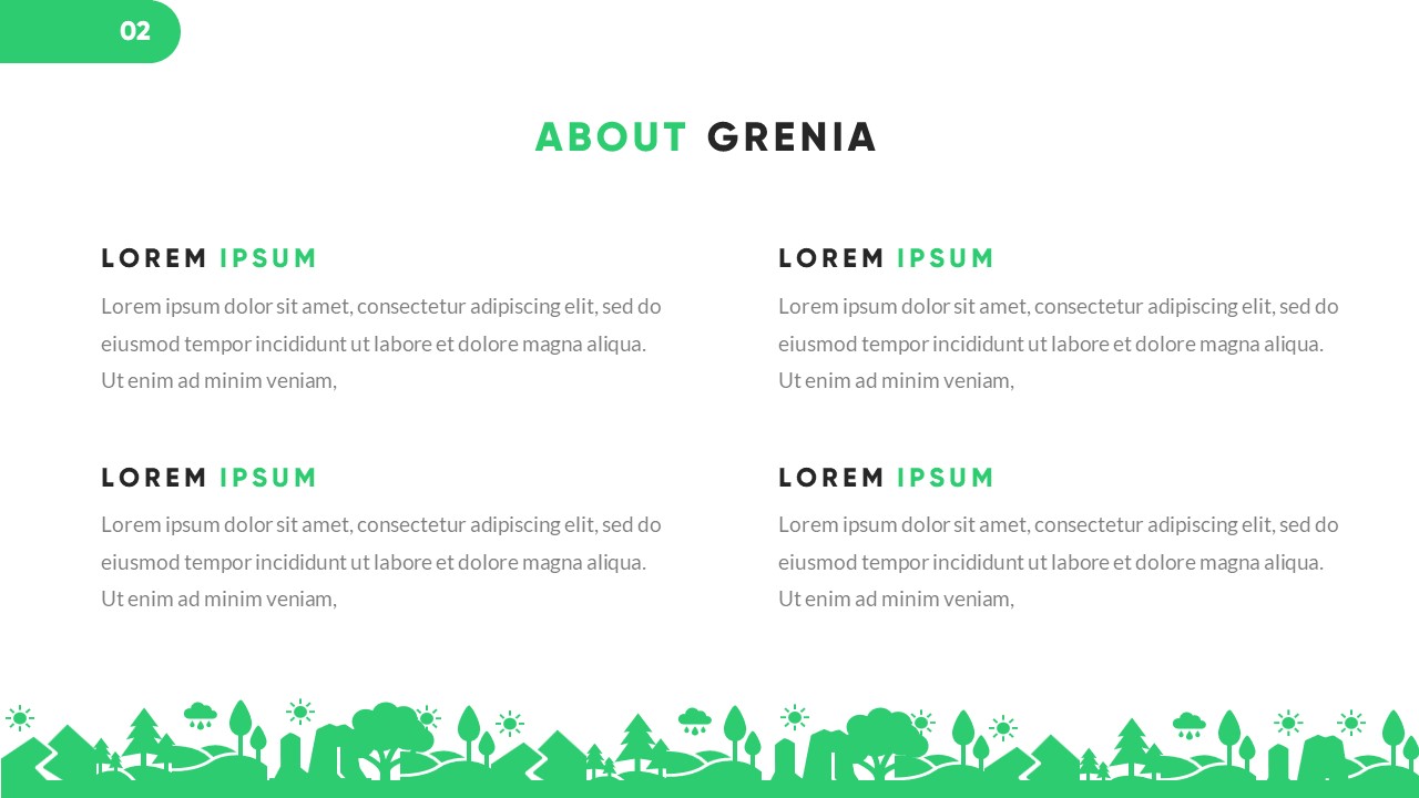 Grenia - Minimalist Tropical Powerpoint Template, Presentation Templates