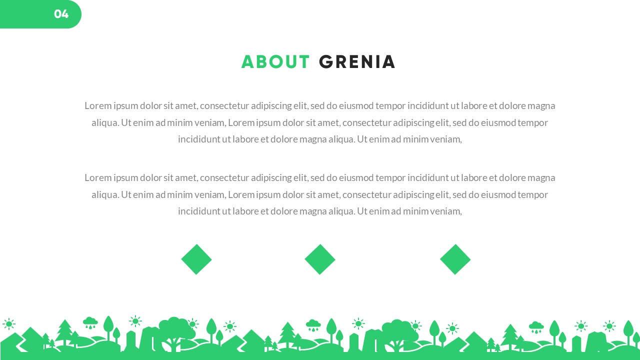 Grenia - Minimalist Tropical Powerpoint Template, Presentation Templates