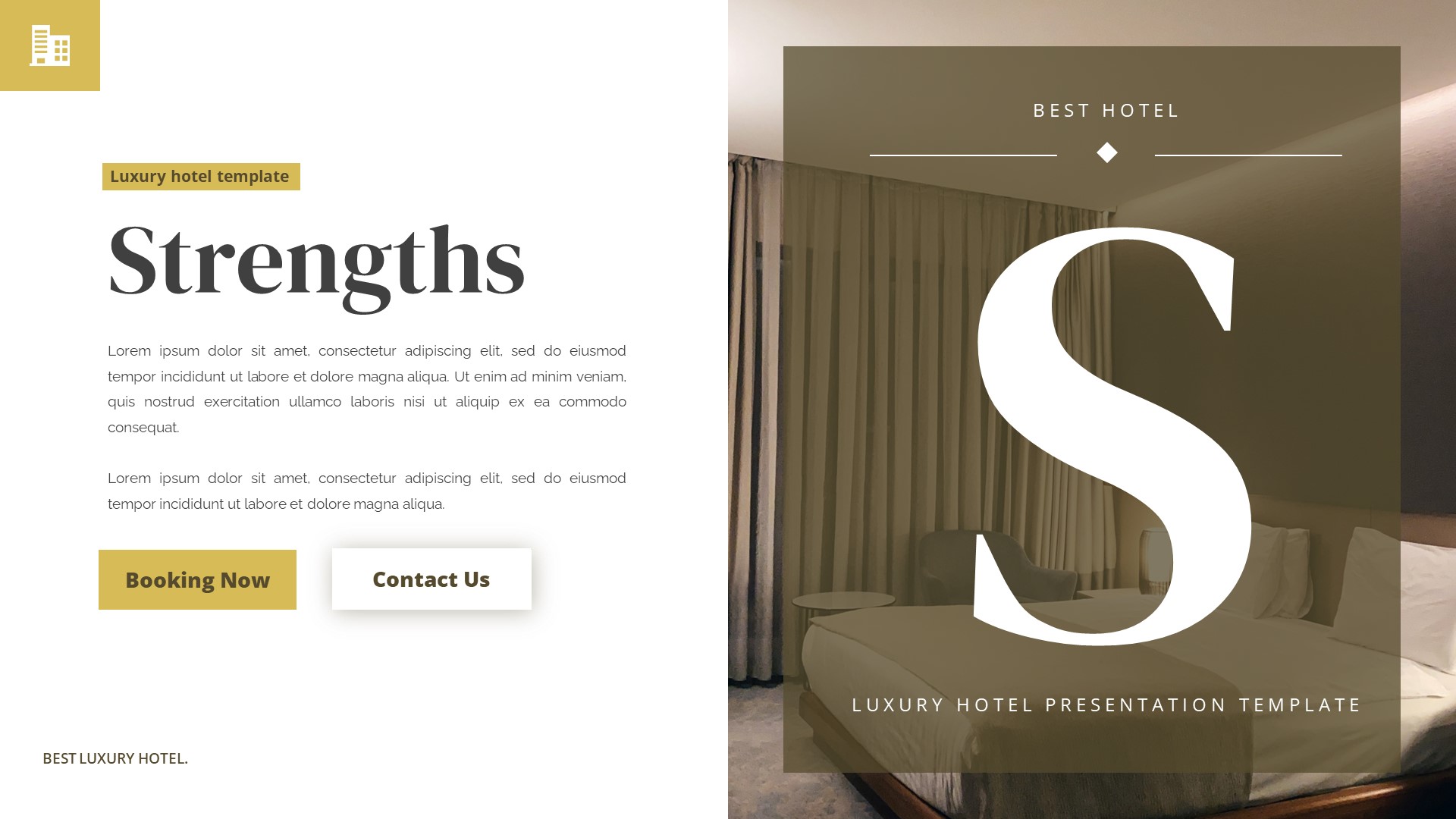 Hoteliano - Luxury Hotel Google Slides Template, Presentation Templates