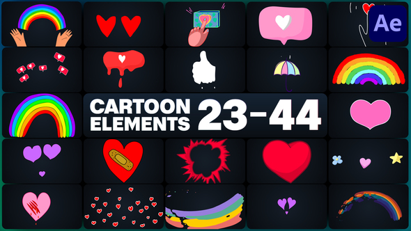 Cartoon Elements for After Effects Elements template preview