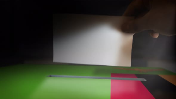 Digital Composite Hand Voting To National Flag OF Zambia alt
