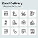 Food delivery Unique Outline Icons