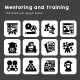 Mentoring and Training Glyph Icons