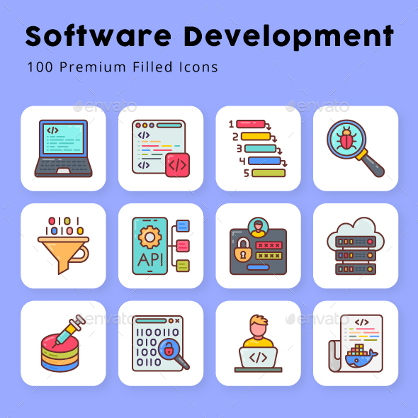[DOWNLOAD]Software Development Filled Icons