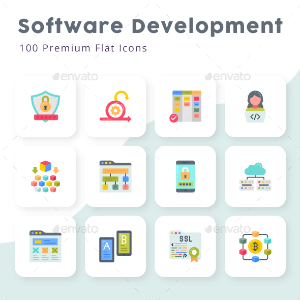 Software Development Flat Icons